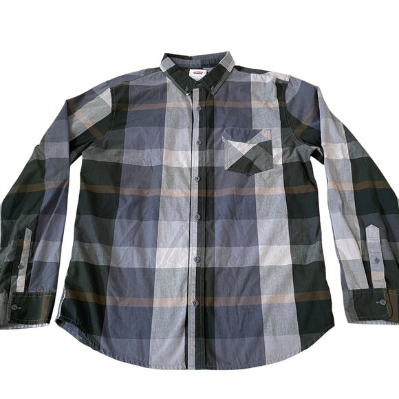 Levi's Men's Plaid Button-Down Shirt Long Sleeve Casual Wear Large  Green Gary - Picture 1 of 5